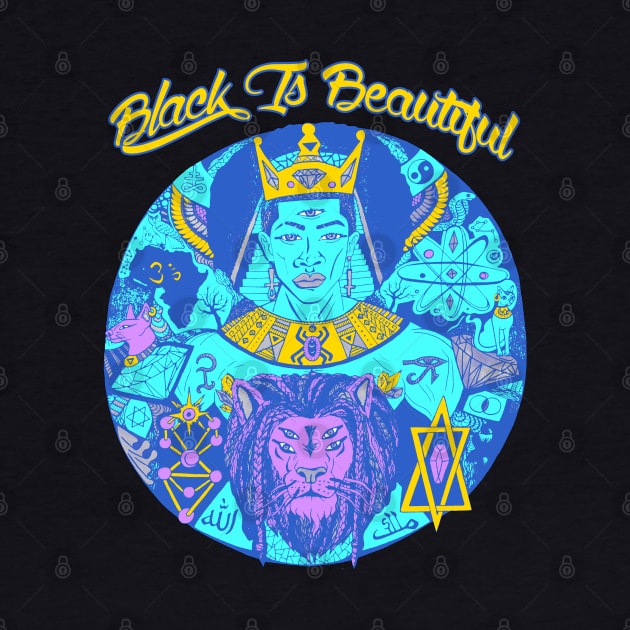 Neon Blue Black King Wise King Black Is Beautiful by kenallouis